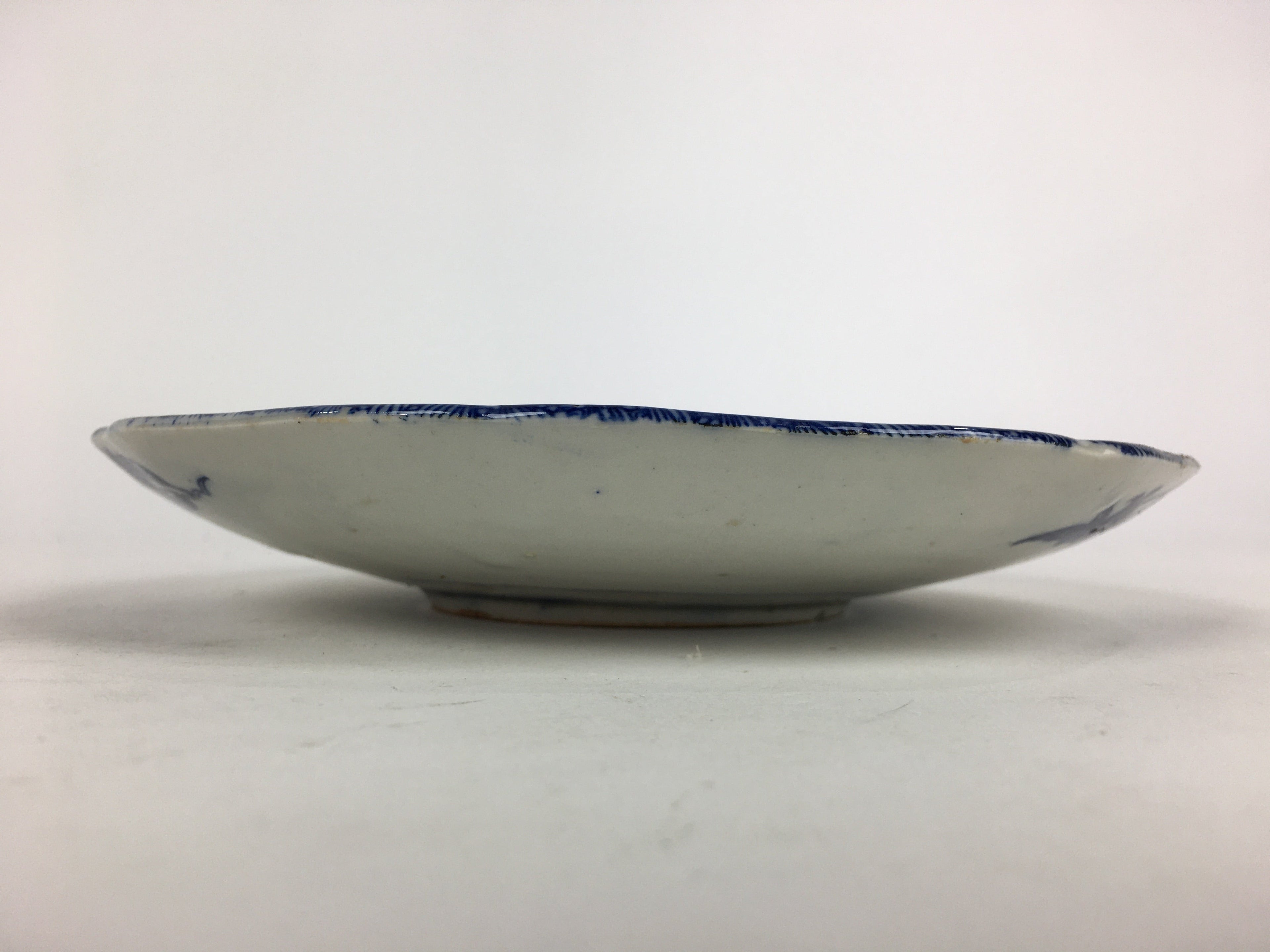 Antique Japanese Porcelain Plate Pottery Sometsuke Blue Sara White PP951