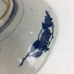 Antique Japanese Porcelain Plate Pottery Sometsuke Blue Sara White PP952