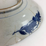 Antique Japanese Porcelain Plate Pottery Sometsuke Blue Sara White PP953