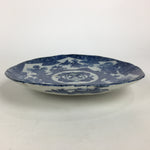 Antique Japanese Porcelain Plate Pottery Sometsuke Blue Sara White PP954