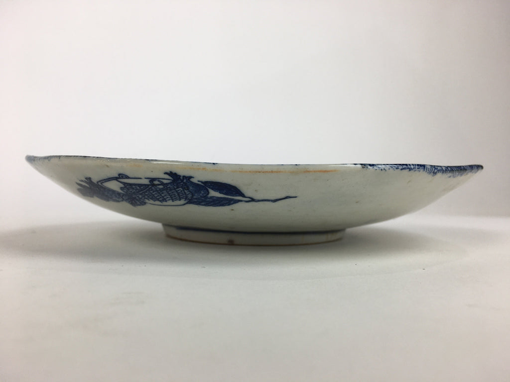 Antique Japanese Porcelain Plate Pottery Sometsuke Blue Sara White PP954