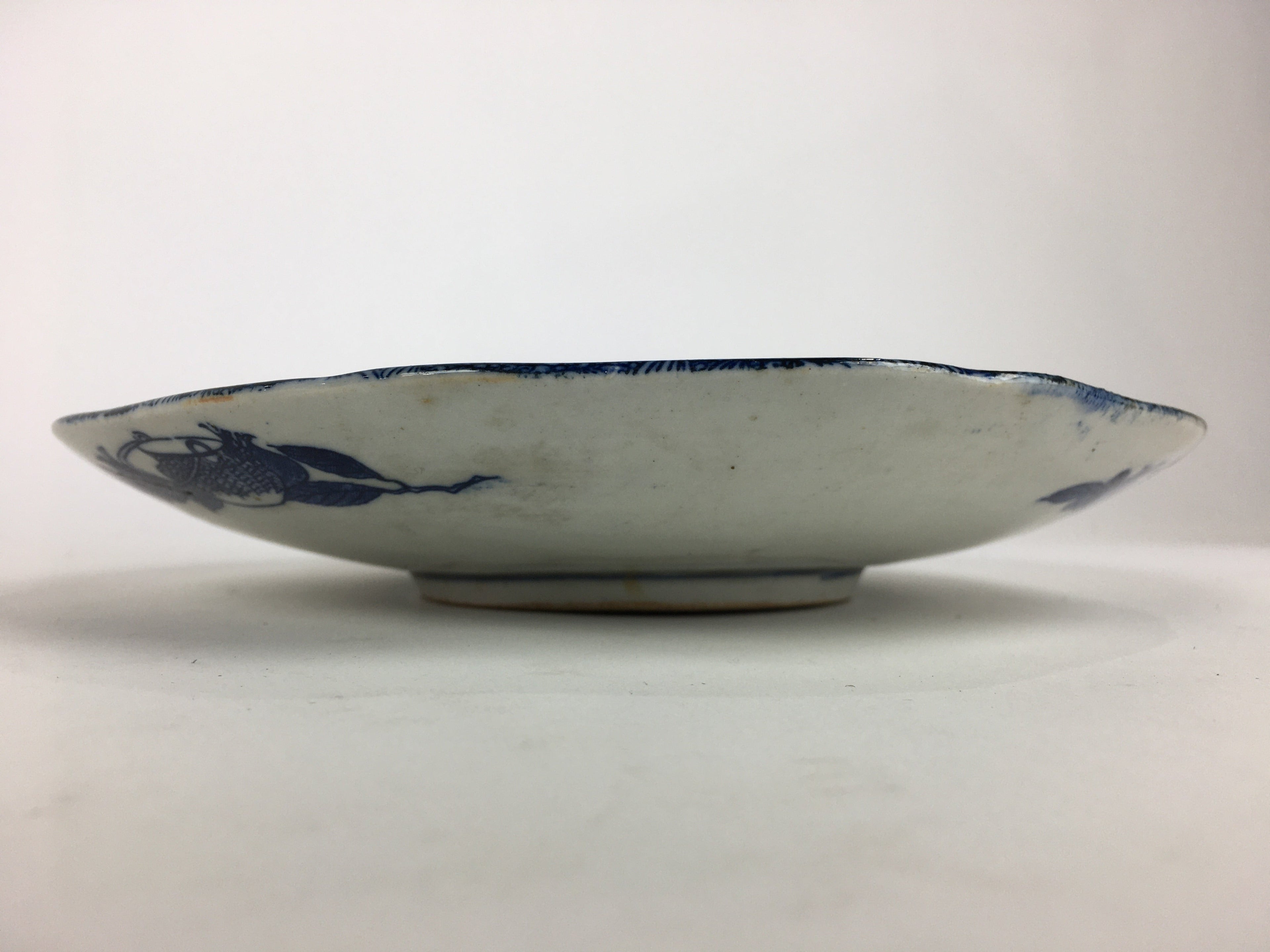 Antique Japanese Porcelain Plate Pottery Sometsuke Blue Sara White PP954