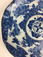 Antique Japanese Porcelain Plate Pottery Sometsuke Blue Sara White PP954