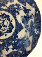 Antique Japanese Porcelain Plate Pottery Sometsuke Blue Sara White PP954