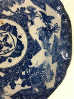 Antique Japanese Porcelain Plate Pottery Sometsuke Blue Sara White PP954