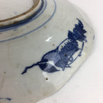 Antique Japanese Porcelain Plate Pottery Sometsuke Blue Sara White PP955