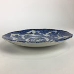 Antique Japanese Porcelain Plate Pottery Sometsuke Blue Sara White PP955