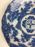 Antique Japanese Porcelain Plate Pottery Sometsuke Blue Sara White PP955