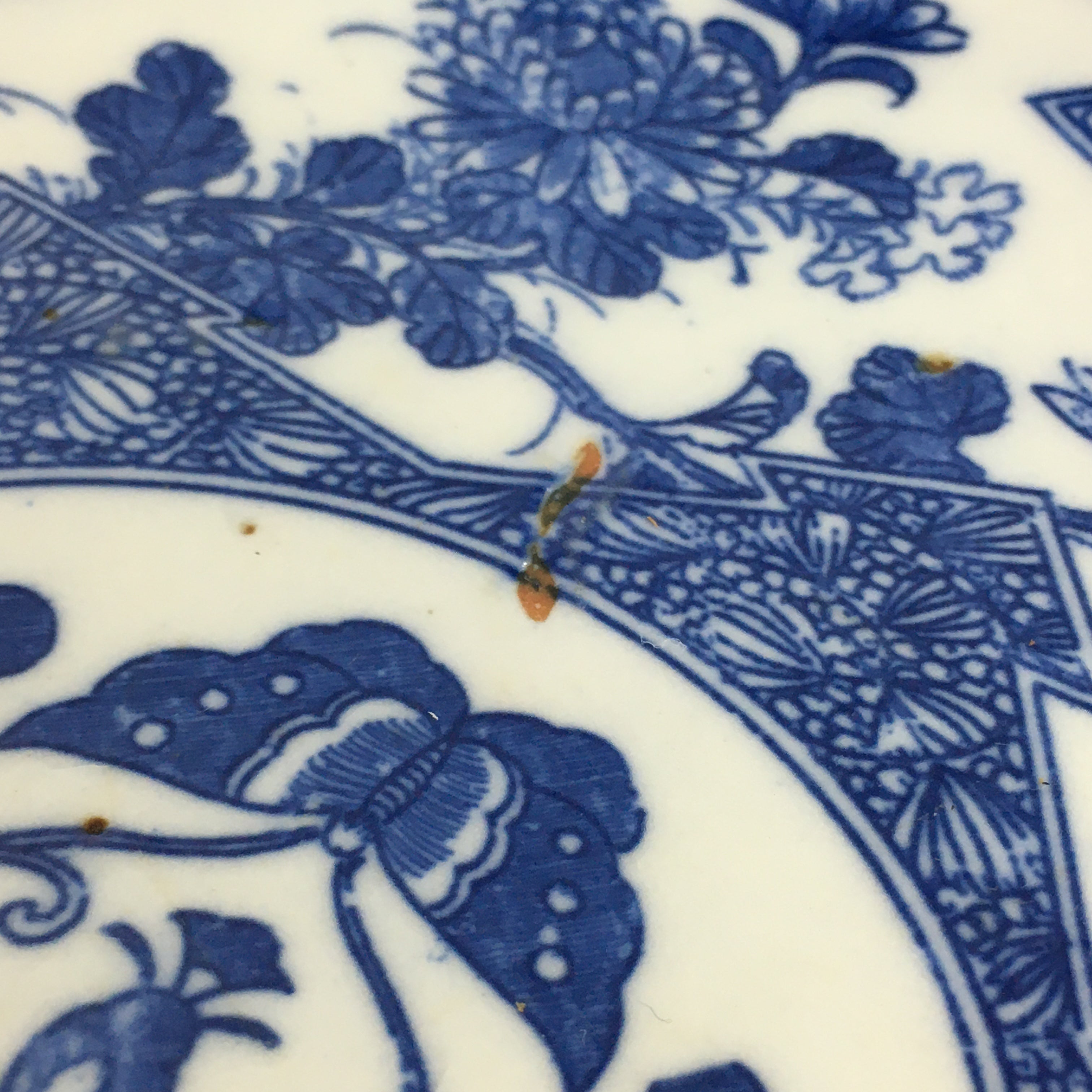 Antique Japanese Porcelain Plate Pottery Sometsuke Blue Sara White PP955