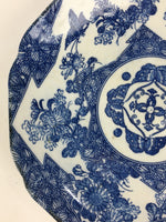 Antique Japanese Porcelain Plate Pottery Sometsuke Blue Sara White PP956