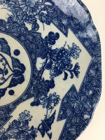 Antique Japanese Porcelain Plate Pottery Sometsuke Blue Sara White PP956