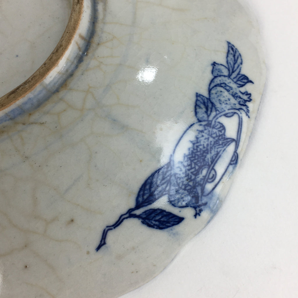 Antique Japanese Porcelain Plate Pottery Sometsuke Blue Sara White PP956