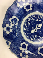 Antique Japanese Porcelain Plate Pottery Sometsuke Blue Sara White PP957
