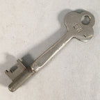 Antique Japanese Skeleton Key Vtg C1930 Silver 3 leaves Engraved SW JK21