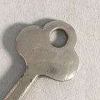 Antique Japanese Skeleton Key Vtg C1930 Silver 3 leaves Engraved SW JK21