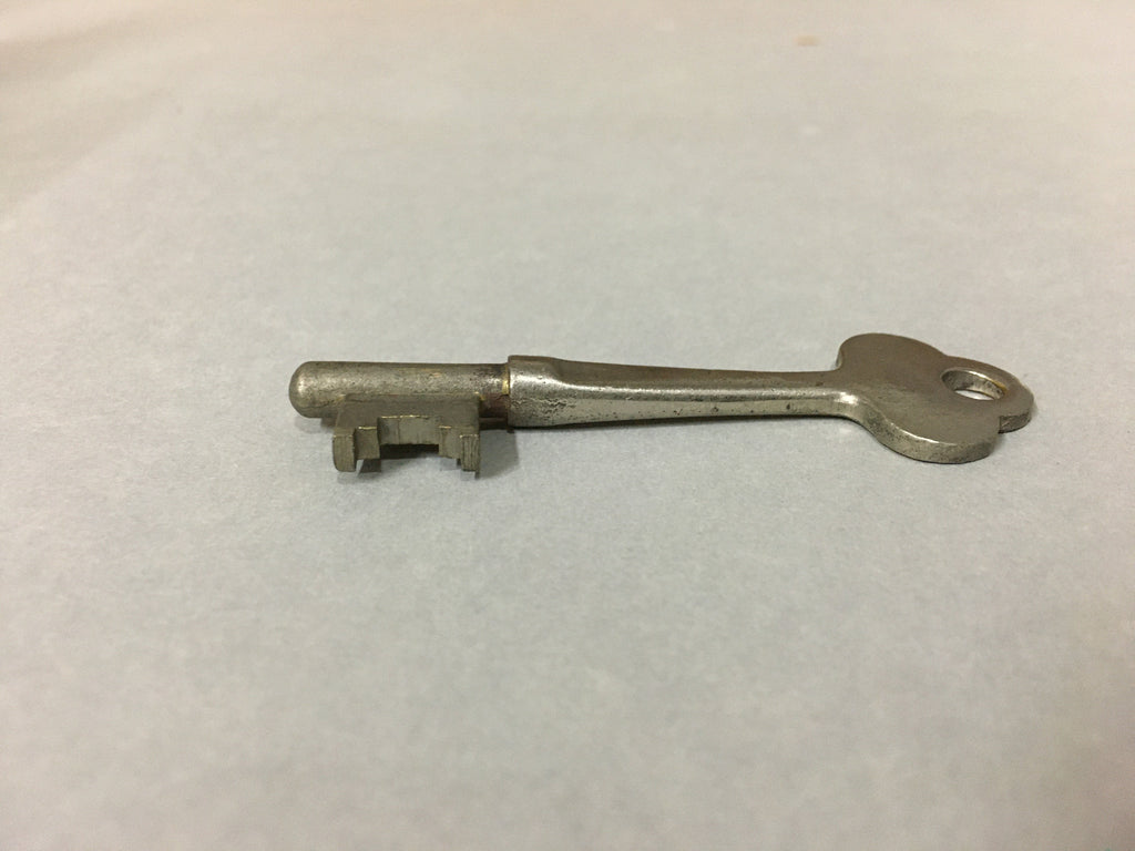 Antique Japanese Skeleton Key Vtg C1930 Silver 3 leaves Engraved SW JK21