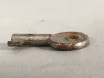 Antique Japanese Skeleton Key Vtg Iron Crown Round C1930 Brown Silver JK17