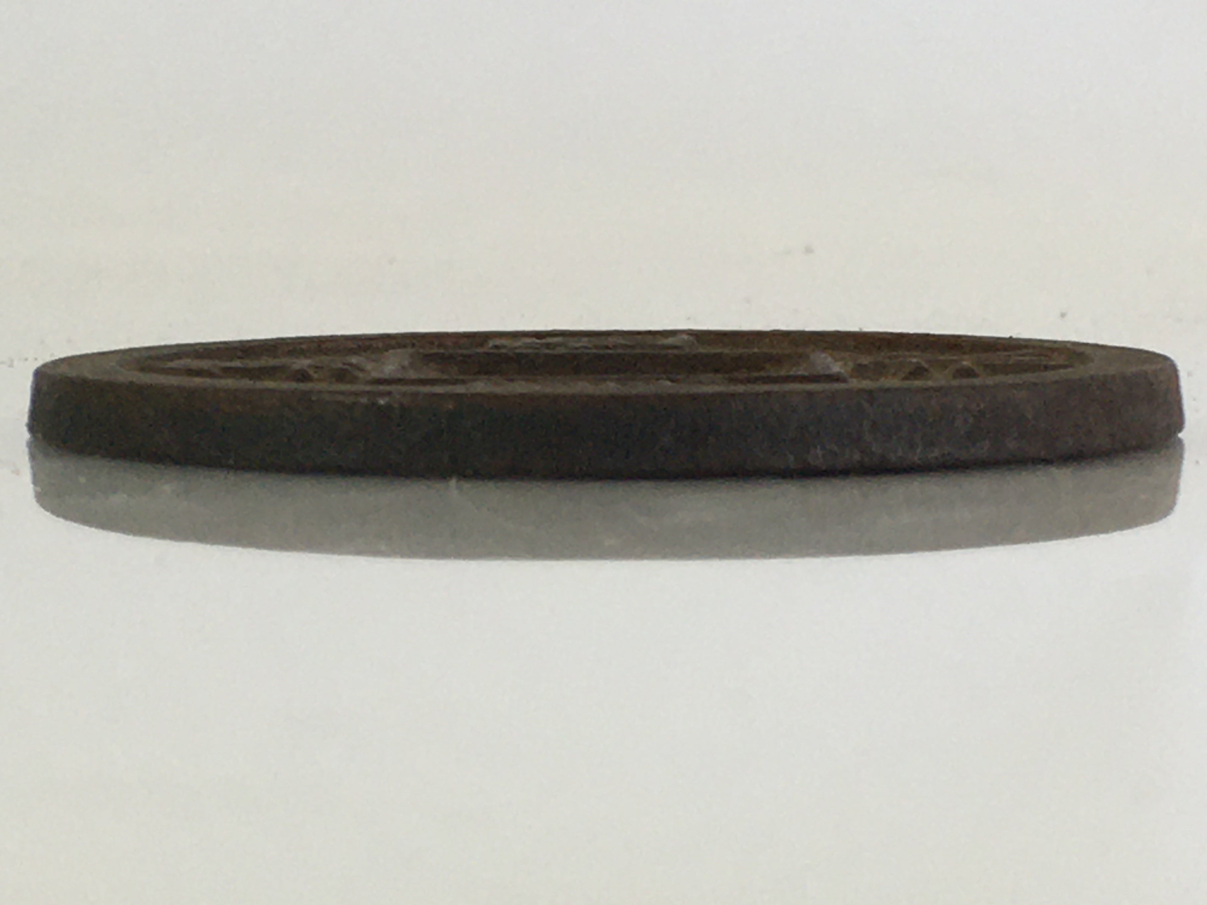 Antique Japanese Sword Fitting Iron Guard Tsuba Old Coin Replica 8 cm JK388