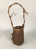 Antique Japanese Vine Basket Flower Vase Ikebana Arrangement Kado C1900 B140