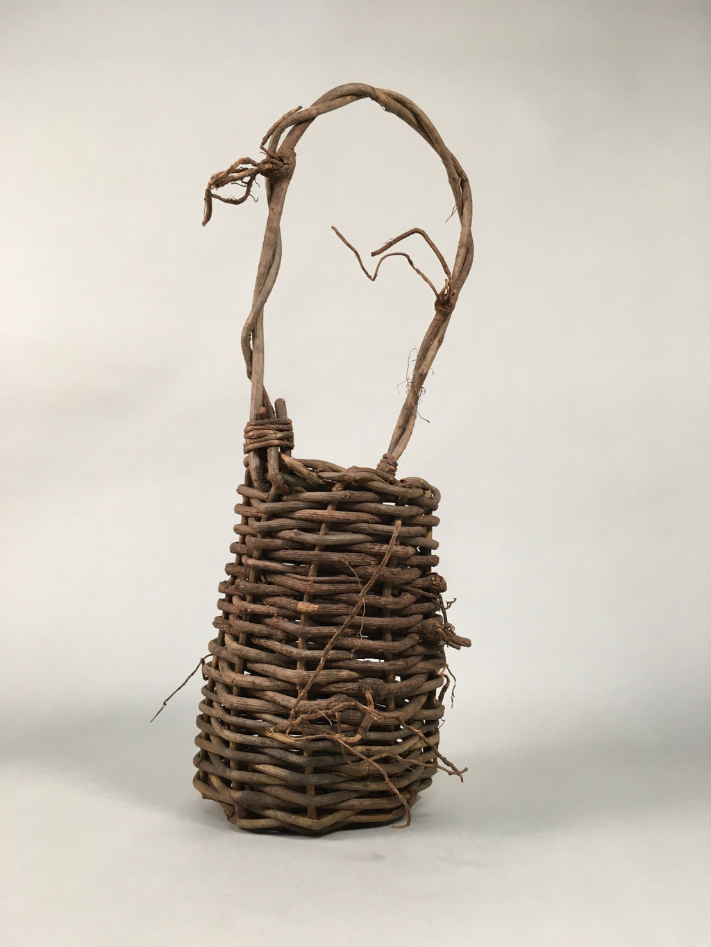 Antique Japanese Vine Basket Flower Vase Ikebana Arrangement Kado C1900 B140