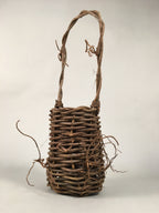 Antique Japanese Vine Basket Flower Vase Ikebana Arrangement Kado C1900 B140