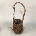 Antique Japanese Vine Basket Flower Vase Ikebana Arrangement Kado C1900 B140