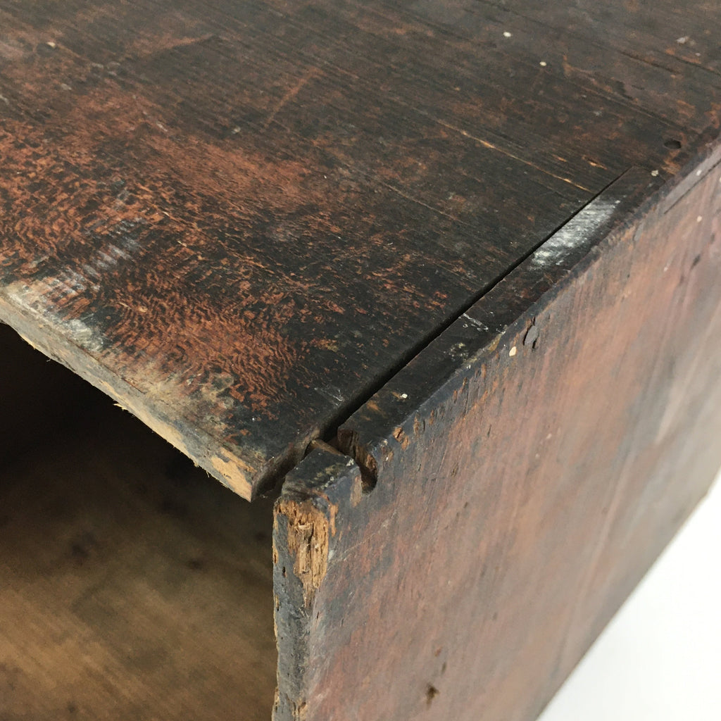 Antique Japanese Wooden Bento Storage Box Inside 23x22x27cm WB974