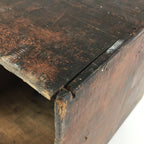 Antique Japanese Wooden Bento Storage Box Inside 23x22x27cm WB974