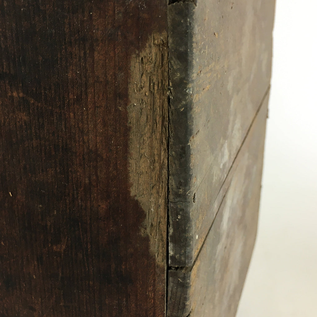 Antique Japanese Wooden Bento Storage Box Inside 23x22x27cm WB974
