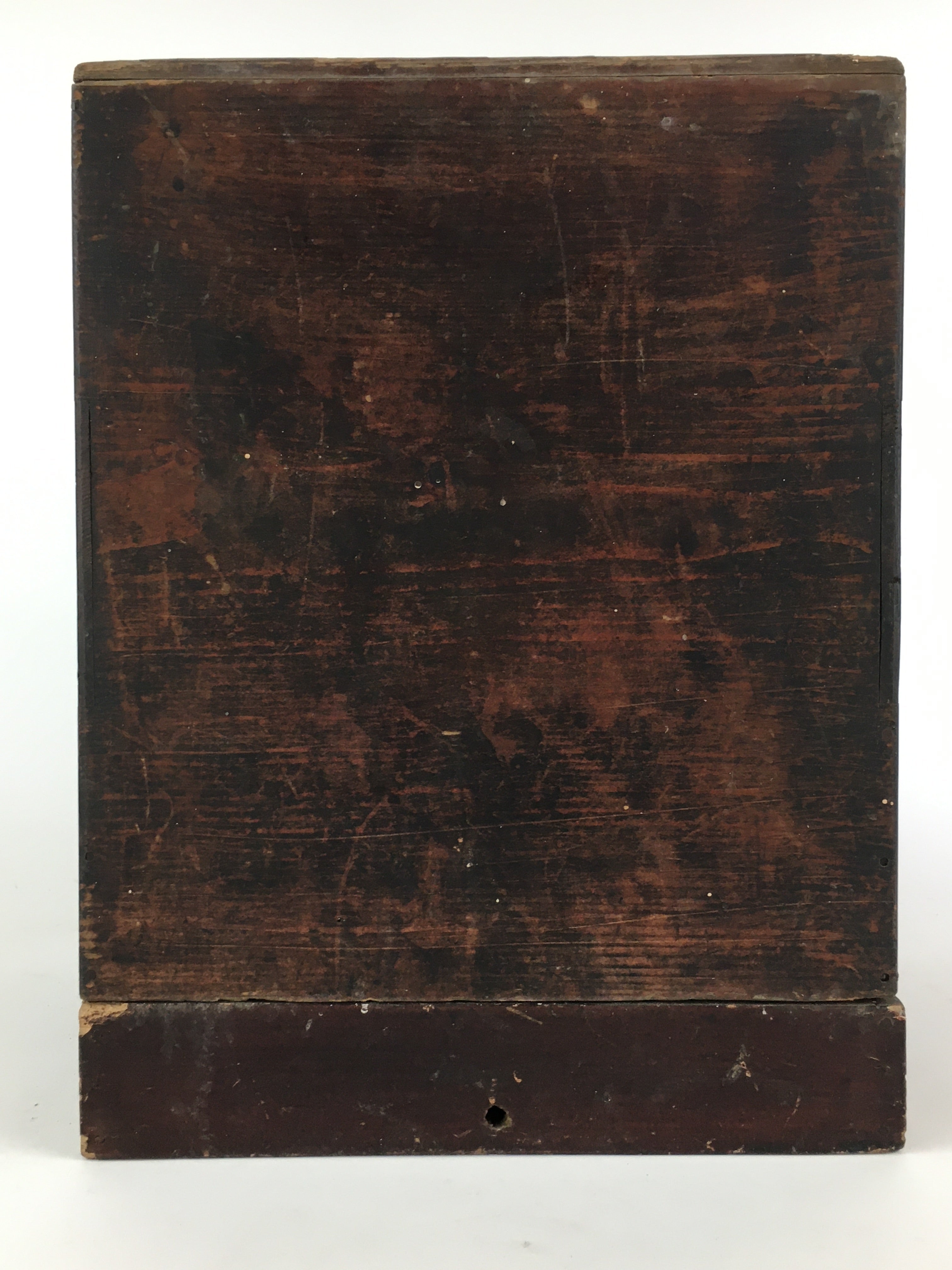 Antique Japanese Wooden Bento Storage Box Inside 23x22x27cm WB974