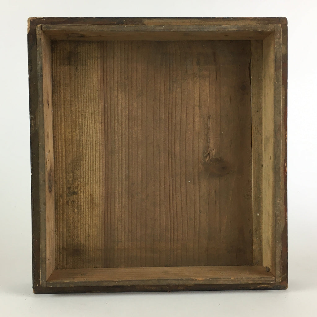 Antique Japanese Wooden Bento Storage Box Inside 23x22x27cm WB974