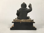 Antique Japanese Wooden Buddhist Statue Sitting Gold Black Buddha BD614