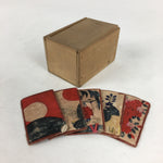 Antique Japanese Wooden Cased Playing Cards Hanafuda Game Flower JK296
