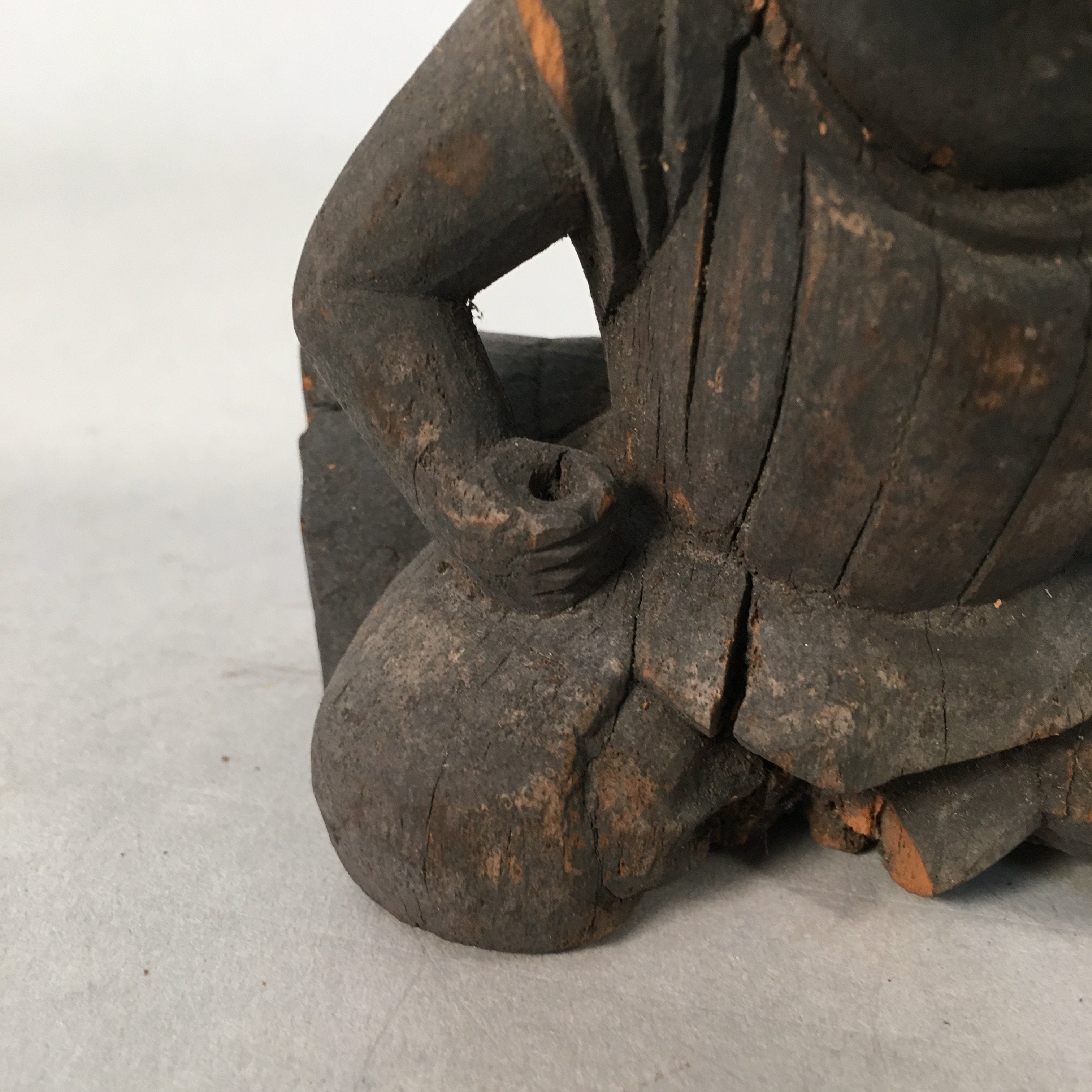 Antique Japanese Wooden Figurine Statue Seven Lucky Gods Ebisu C1900 BD618