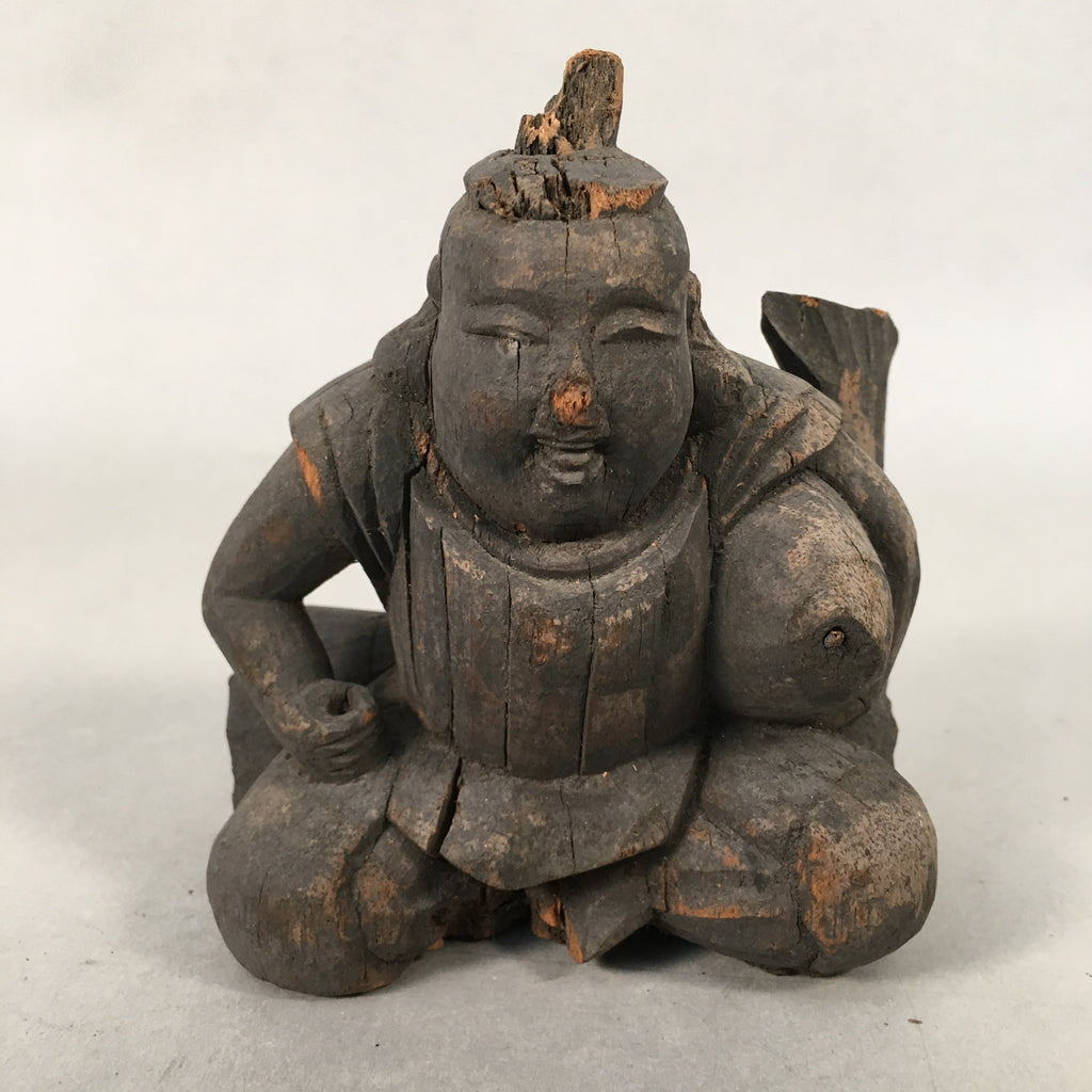 Antique Japanese Wooden Figurine Statue Seven Lucky Gods Ebisu C1900 BD618