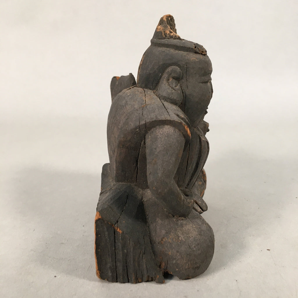 Antique Japanese Wooden Figurine Statue Seven Lucky Gods Ebisu C1900 BD618