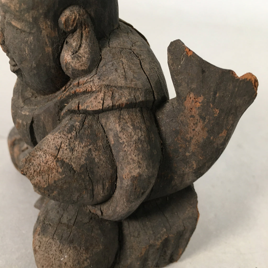 Antique Japanese Wooden Figurine Statue Seven Lucky Gods Ebisu C1900 BD618