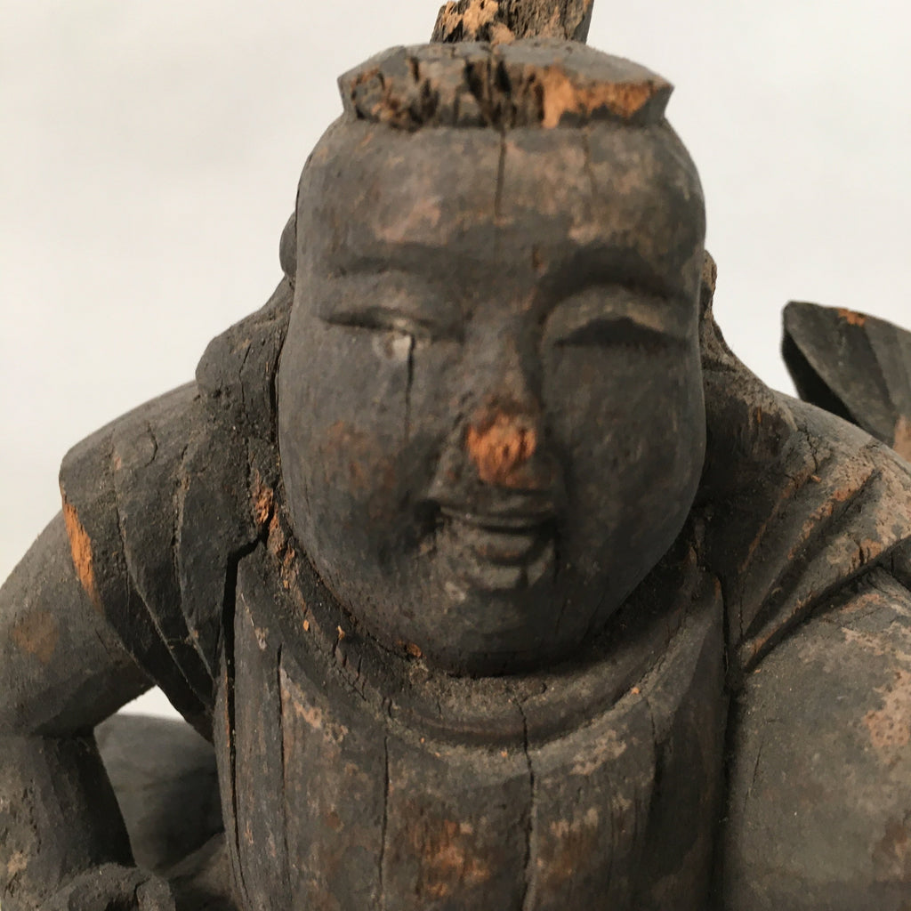 Antique Japanese Wooden Figurine Statue Seven Lucky Gods Ebisu C1900 BD618