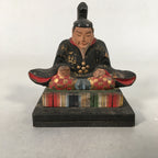 Antique Japanese Wooden HIna Doll Emperor Figurine Sitting C1900 BD617