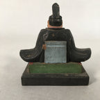 Antique Japanese Wooden HIna Doll Emperor Figurine Sitting C1900 BD617