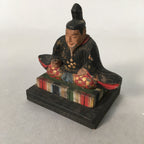 Antique Japanese Wooden HIna Doll Emperor Figurine Sitting C1900 BD617
