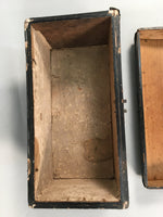 Antique Japanese Wooden Jewelry Box 1850 Edo Era Black Lacquerware T240