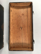 Antique Japanese Wooden Jewelry Box 1850 Edo Era Black Lacquerware T240