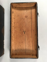 Antique Japanese Wooden Jewelry Box 1850 Edo Era Black Lacquerware T240