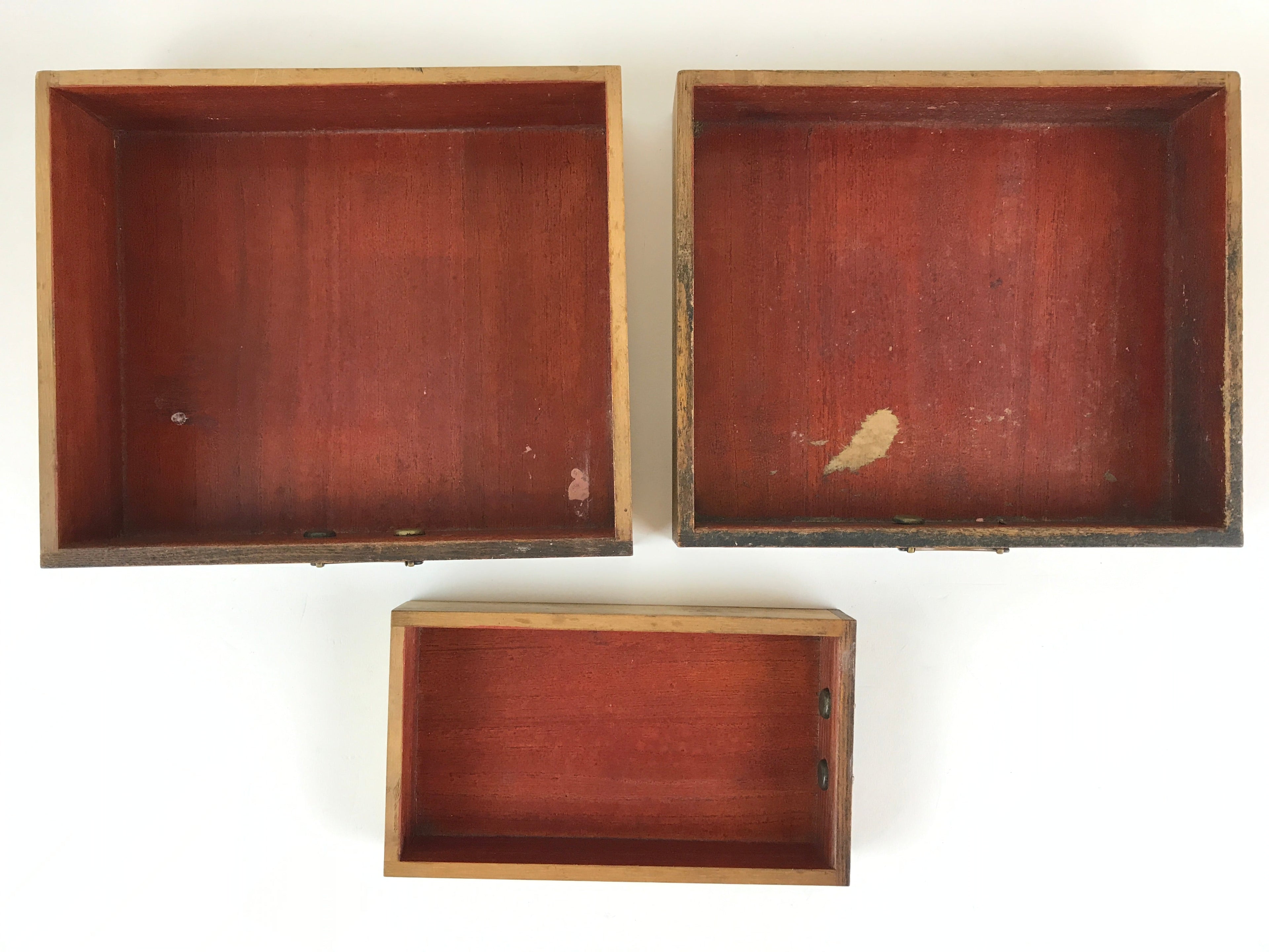 Antique Japanese Wooden Keshobako Cosmetic Box C1900 Mirror Three Drawers T321
