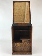 Antique Japanese Wooden Keshobako Cosmetic Box C1900 Mirror Three Drawers T321