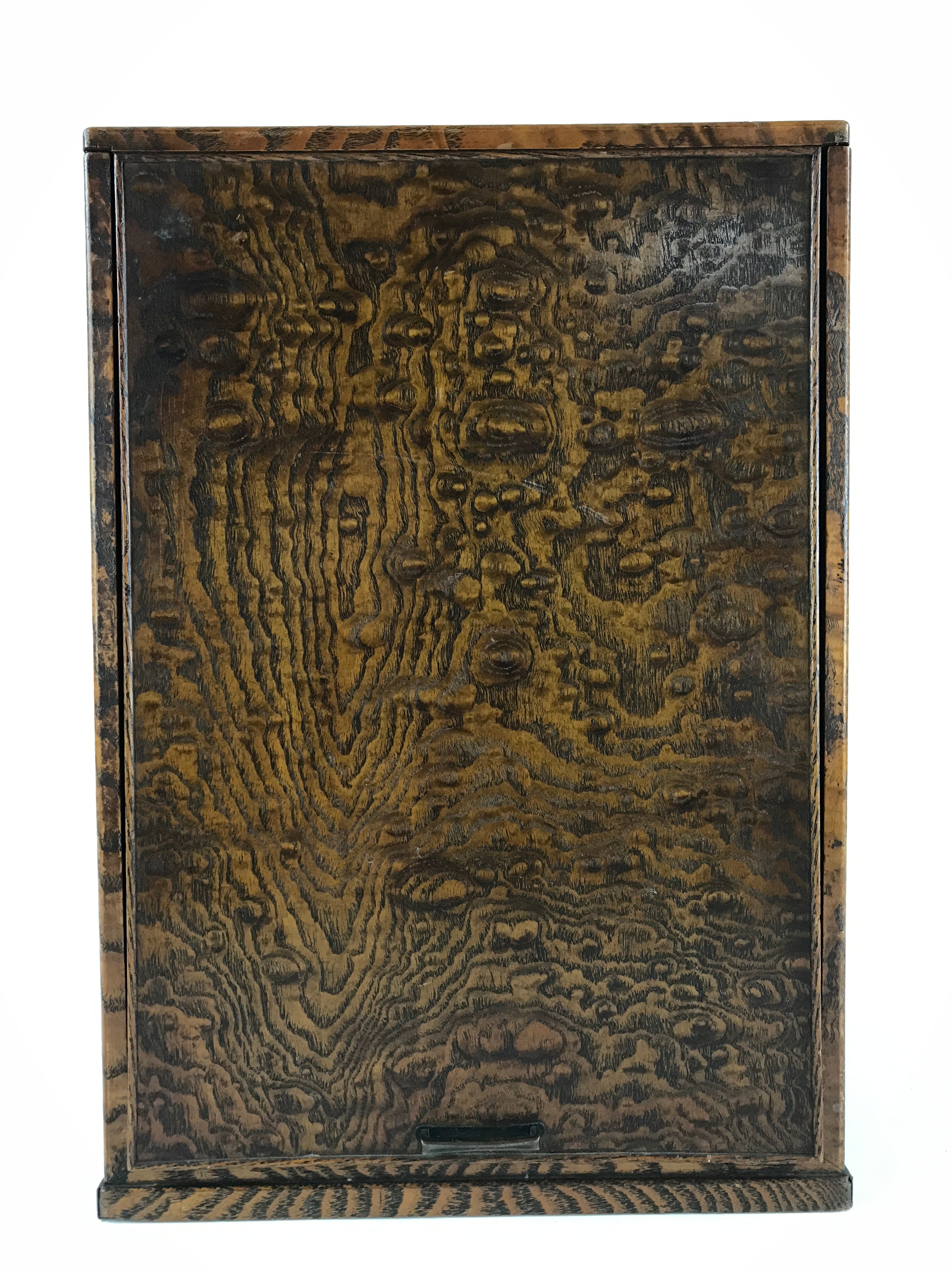 Antique Japanese Wooden Keshobako Cosmetic Box C1900 Mirror Three Drawers T321