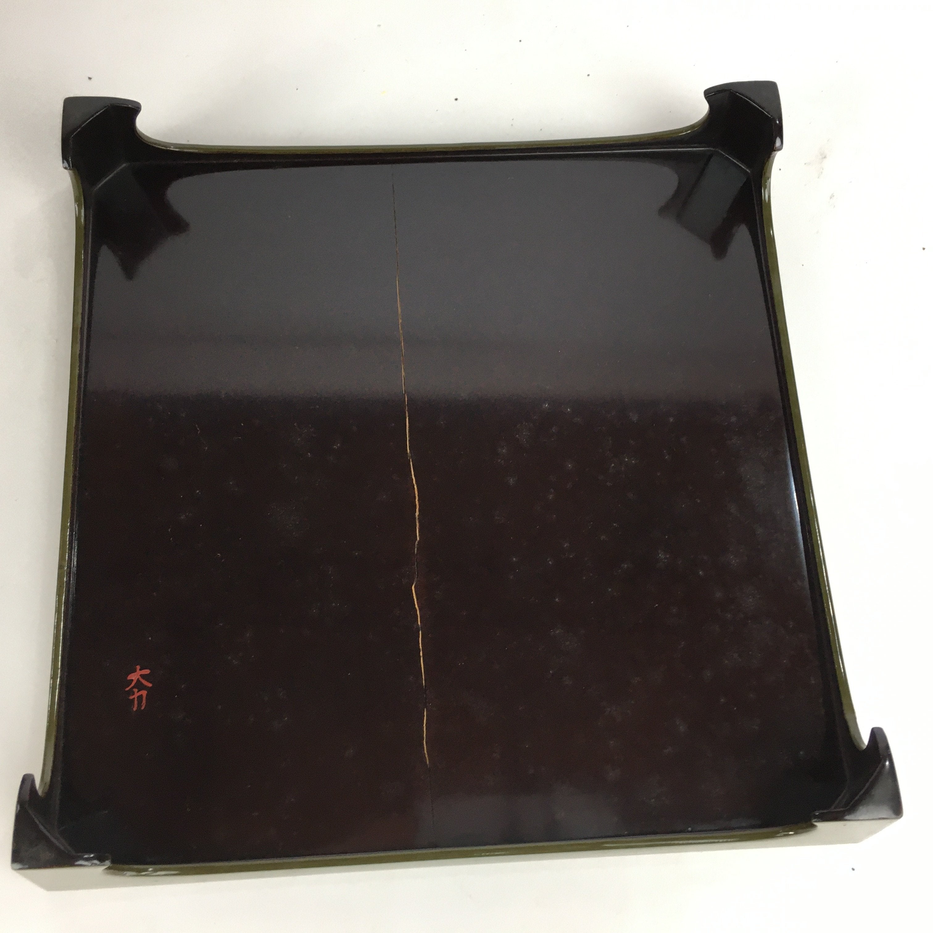 Antique Japanese Wooden Lacquer Tray 5pc Set Vtg Ozen tray Nurimono LWB43