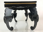 Antique Japanese Wooden Legged Tray Ozen Lacquered Black Table UR805