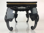 Antique Japanese Wooden Legged Tray Ozen Lacquered Black Table UR805